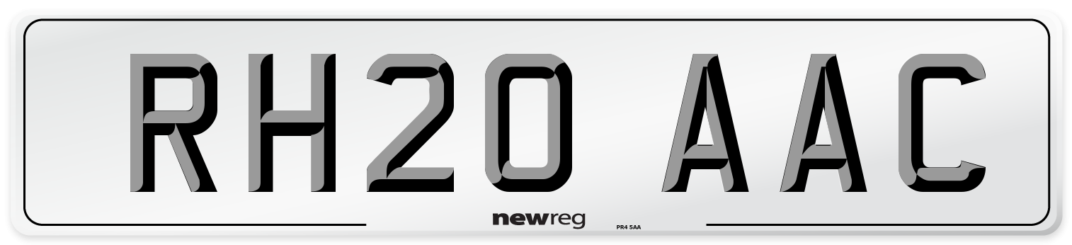 RH20 AAC Number Plate from New Reg